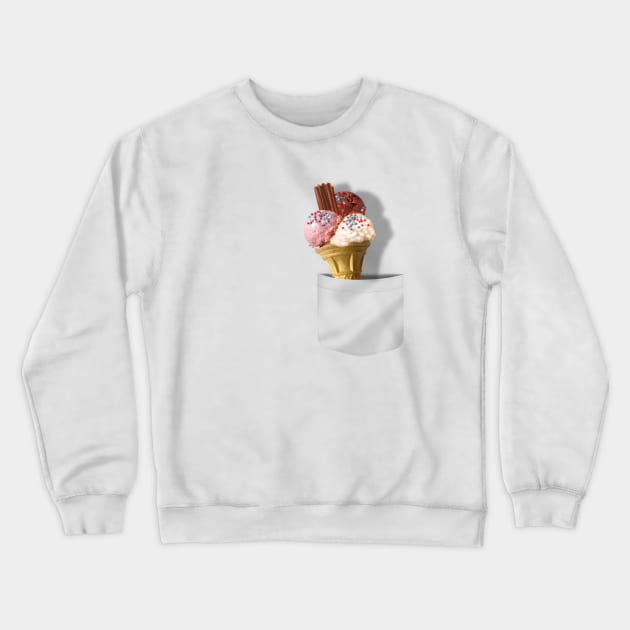 Pocket ice cream Crewneck Sweatshirt by davidroland